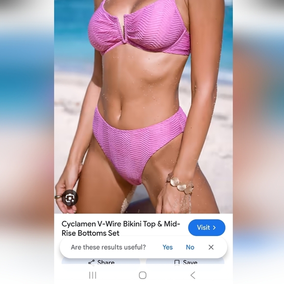 Cupshe Cyclamen V- Wire Bikini Top And Midrise Bottoms In Size Small NWT FullSet - Picture 4 of 12